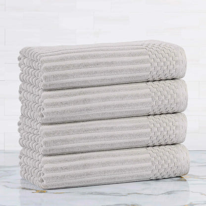 Soho Ribbed Cotton Absorbent Bath Towel Set of 4