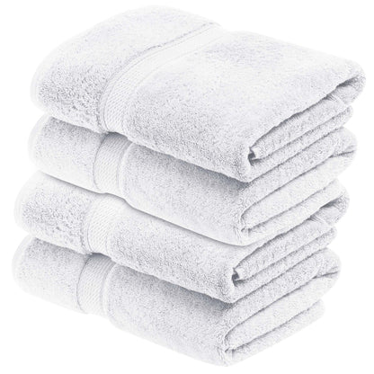 Egyptian Cotton Pile Plush Heavyweight Absorbent Bath Towel (Set of 4) - White