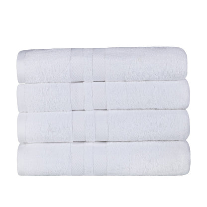 Superior Ultra Soft Cotton Absorbent Solid Bath Towel (Set of 4) - White