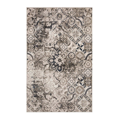 Distressed Floral Medallion Indoor Rug or Runner - Deep Royal