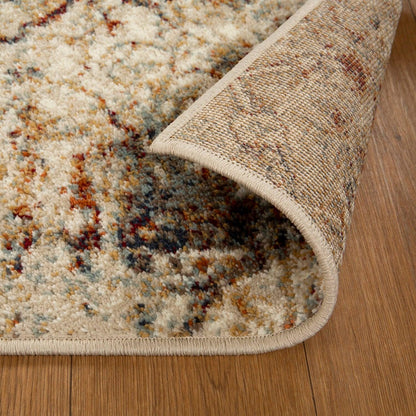 Distressed Floral Medallion Indoor Rug or Runner - Maroon
