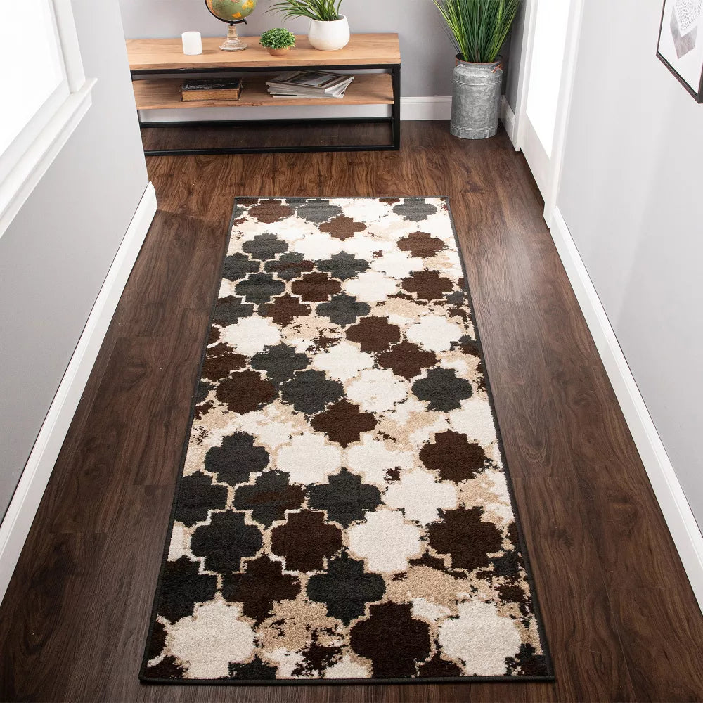 Makinley Heavily Distressed Moroccan Trellis Area Rug
