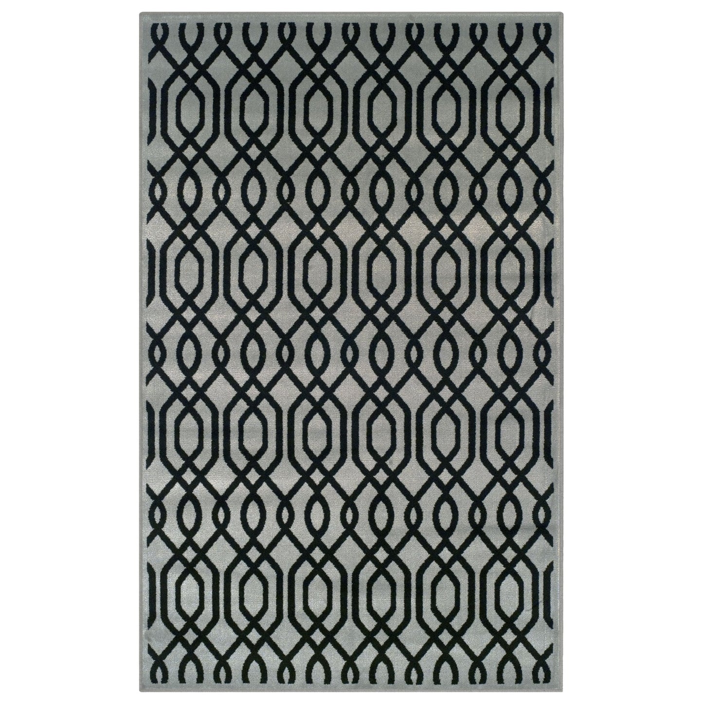 Gryffon Geometric Lattice Area Rug - Black