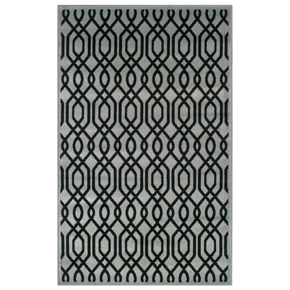 Gryffon Geometric Lattice Area Rug - Black