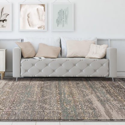 Superior Astrid Floral Filigree Faux Distressed Area or Runner Rug - Grey