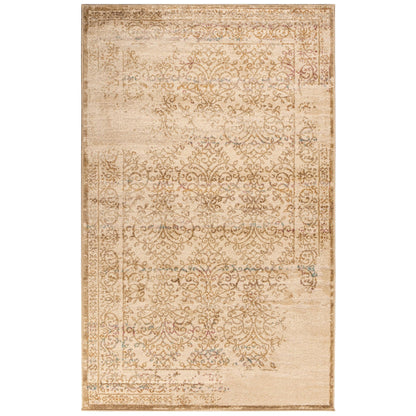 Superior Astrid Floral Filigree Faux Distressed Area or Runner Rug - Ivory