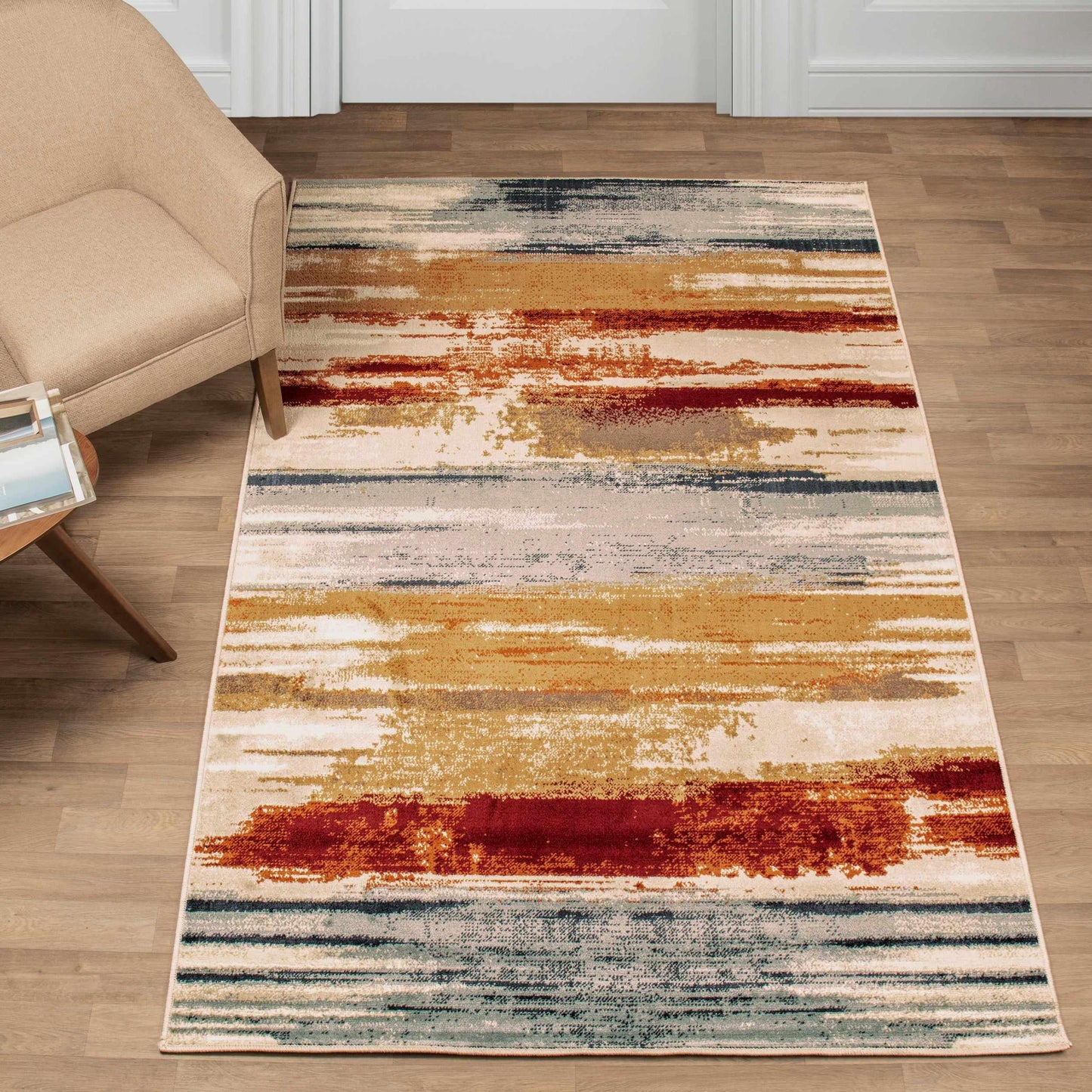  Superior Rothco Abstract Modern Area Rug - Cream