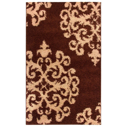 Superior Victorian Glam Floral Medallion Indoor Shag Area Rug - Black Gold