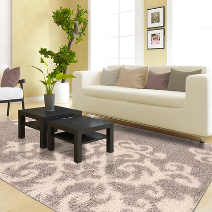 Superior Victorian Glam Floral Medallion Indoor Shag Area Rug -  Gold-White