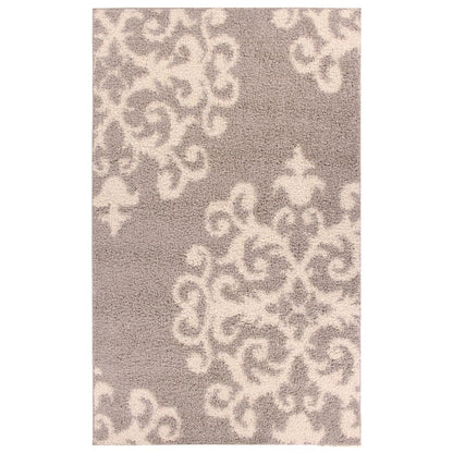 Superior Victorian Glam Floral Medallion Indoor Shag Area Rug  - Gold White