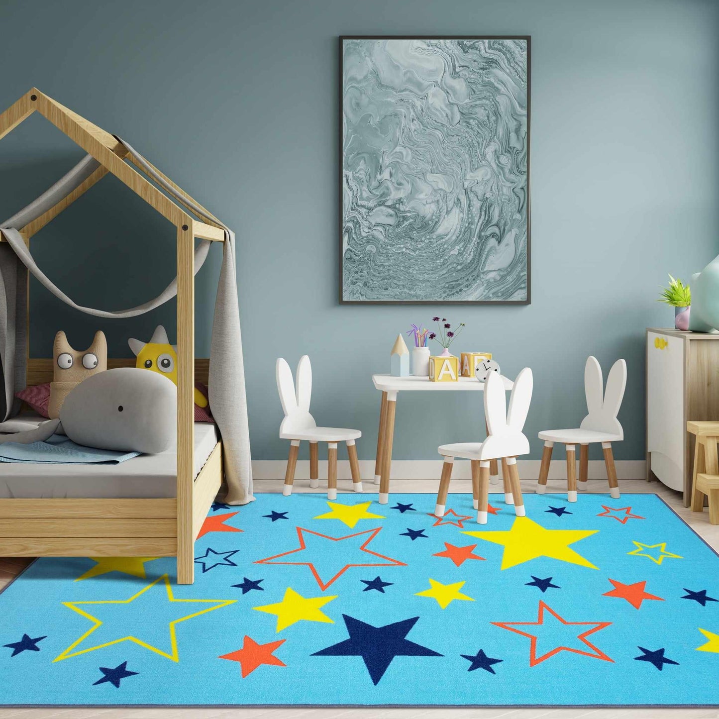  All-Star Non-Slip Kids Indoor Washable Area Rug 