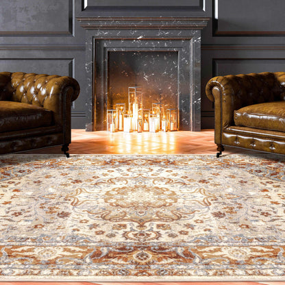 Archibold Vintage Inspired Traditional Medallion Area Rug or Runner