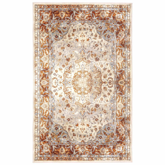 Archibold Vintage Inspired Traditional Medallion Area Rug or Runner