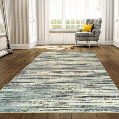Superior Ashford Modern Abstract Stripe Indoor Area Rug - Blue