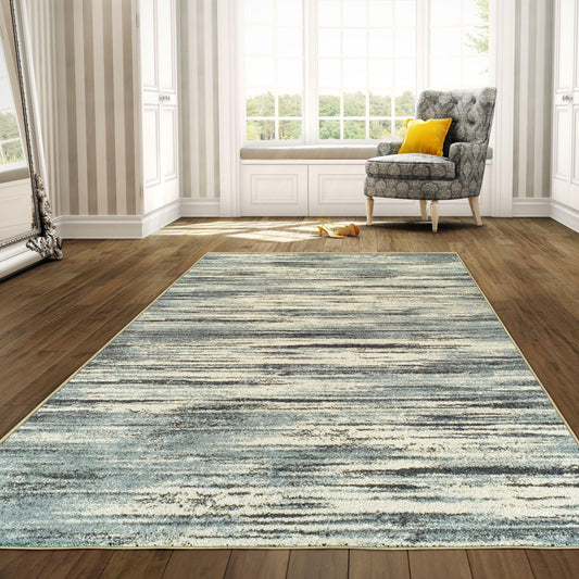 Superior Ashford Modern Abstract Stripe Indoor Area Rug - Blue