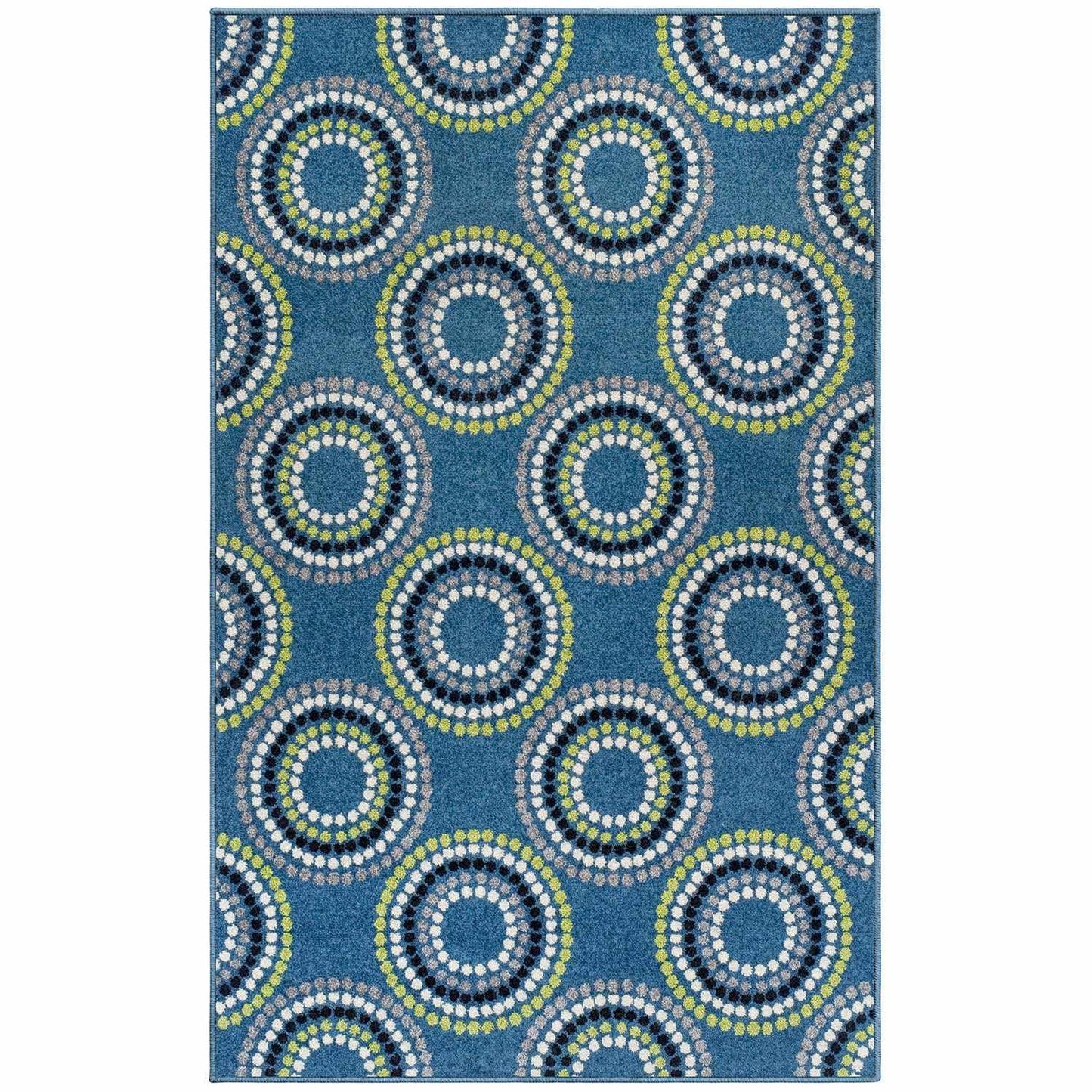 Superior Burgess Modern Geometric Circles Indoor Area Rug - Blue