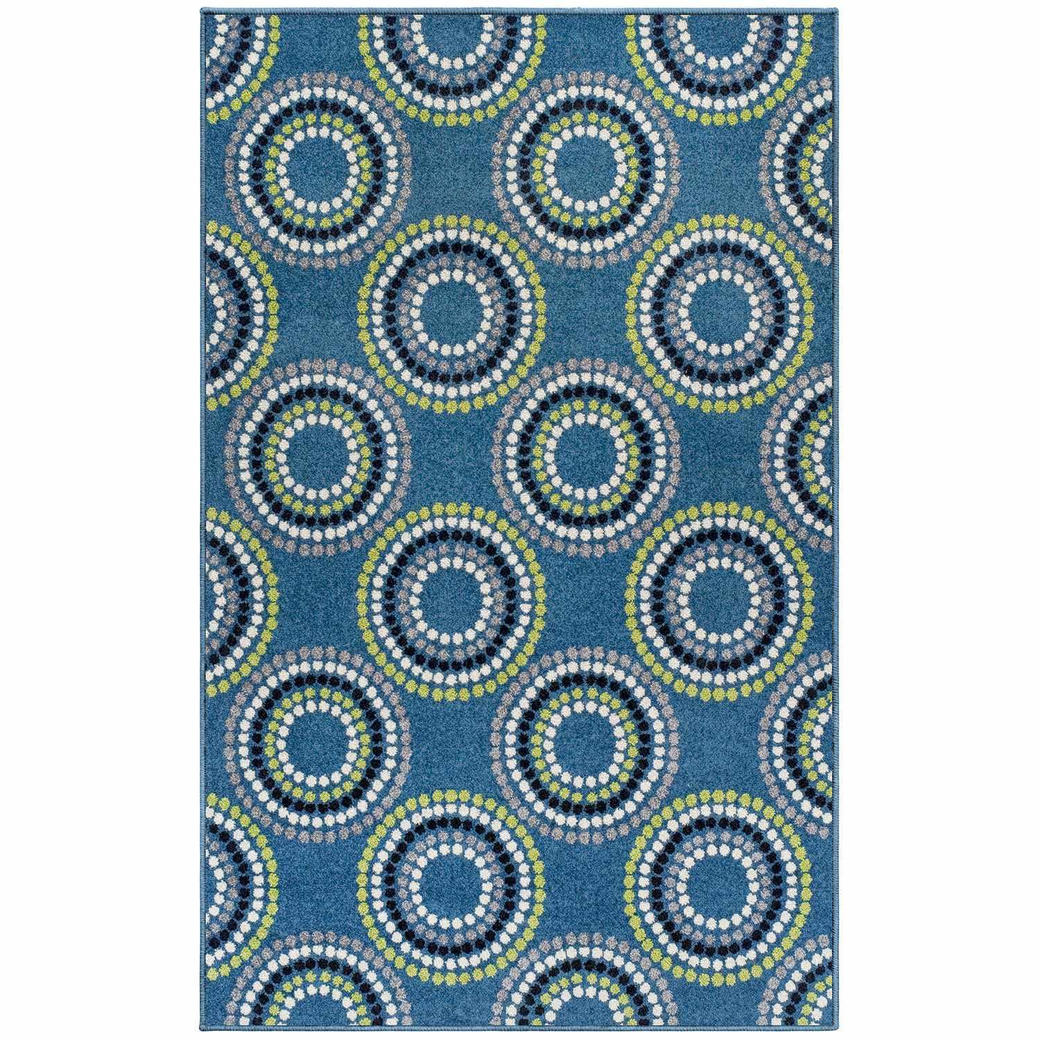 Superior Burgess Modern Geometric Circles Indoor Area Rug - Blue