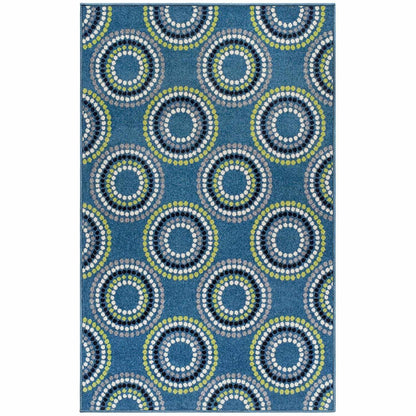 Superior Burgess Modern Geometric Circles Indoor Area Rug - Blue