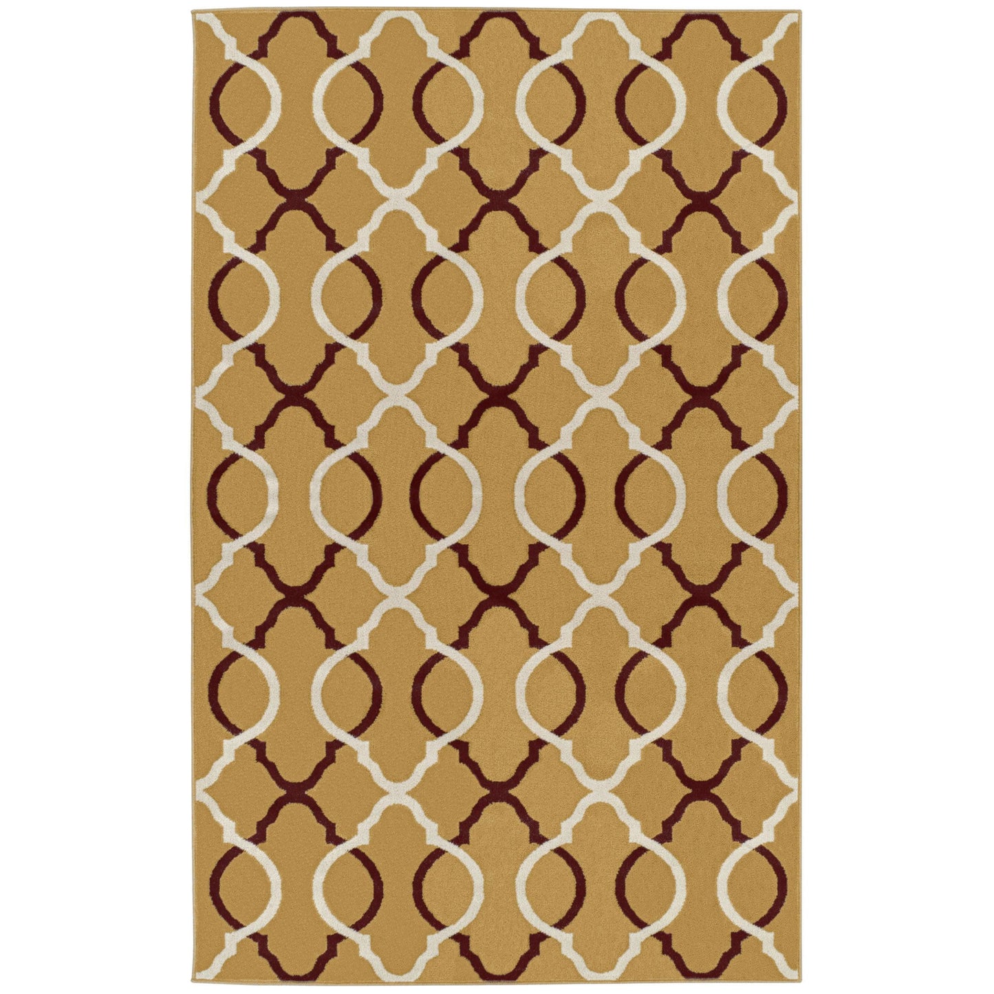 Superior Cadena Moroccan Trellis Contemporary Area Rug - Gold