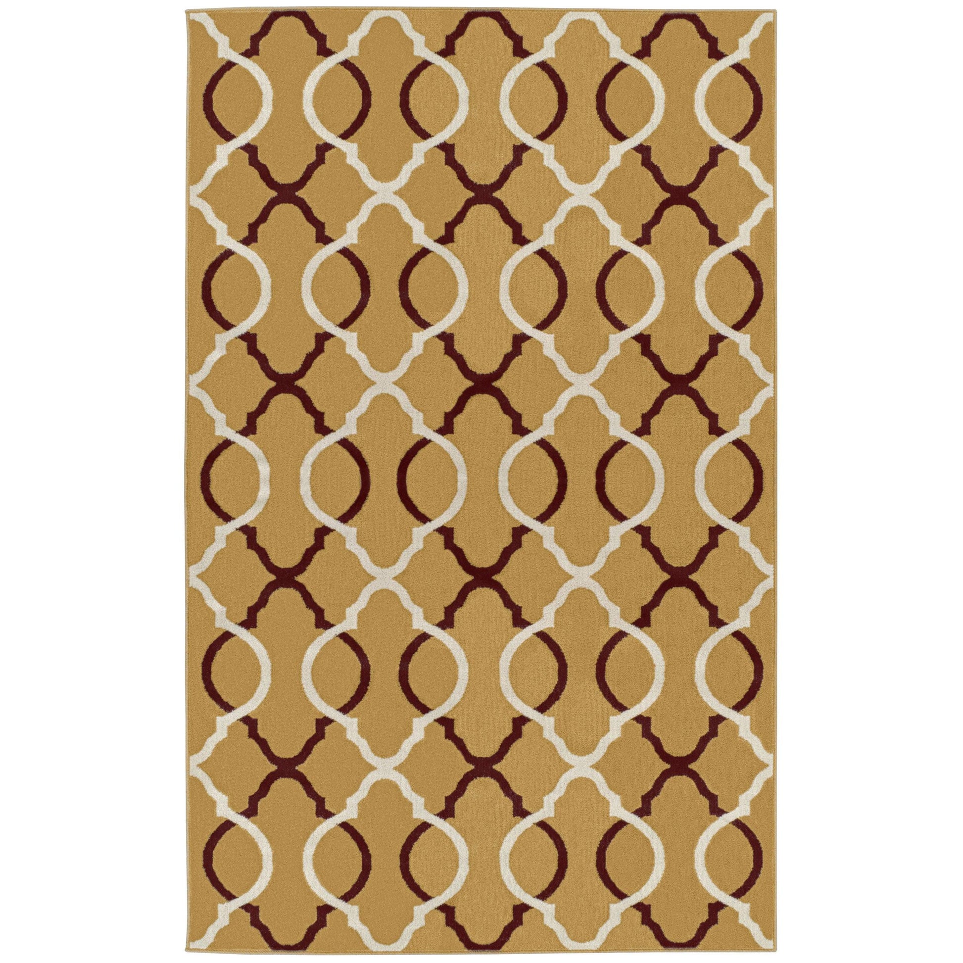 Superior Cadena Moroccan Trellis Contemporary Area Rug - Gold
