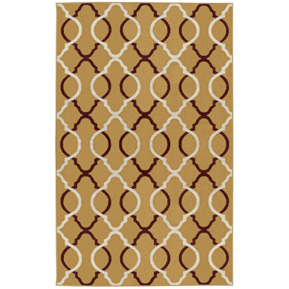 Superior Cadena Moroccan Trellis Contemporary Area Rug - Gold