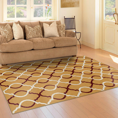 Superior Cadena Moroccan Trellis Contemporary Area Rug - Gold