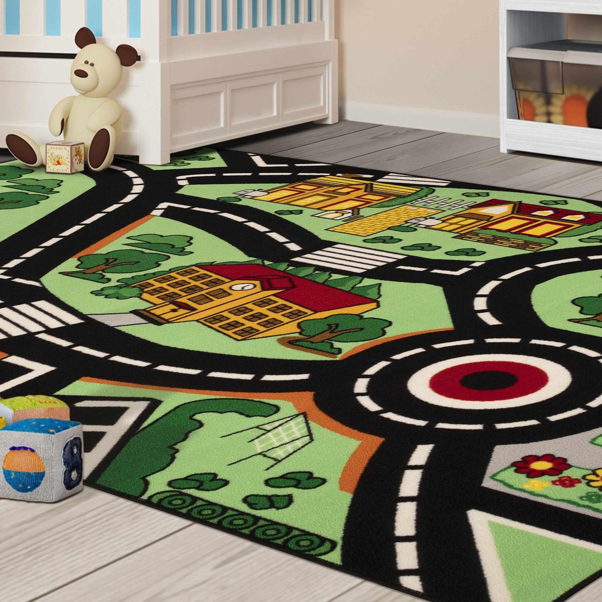  City-Cruising Non-Slip Kids Indoor Washable Area Rug or Runner