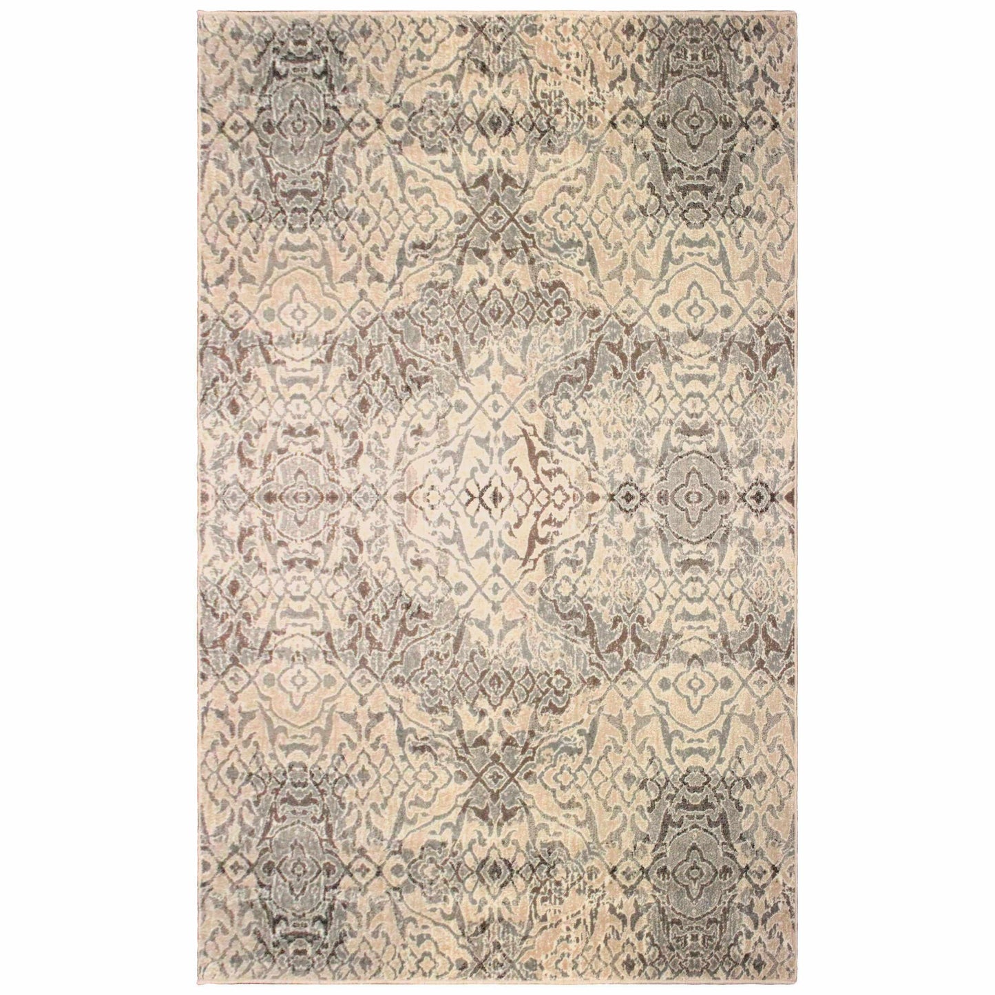 Superior Corbin Contemporary Damask Area Rug - Beige