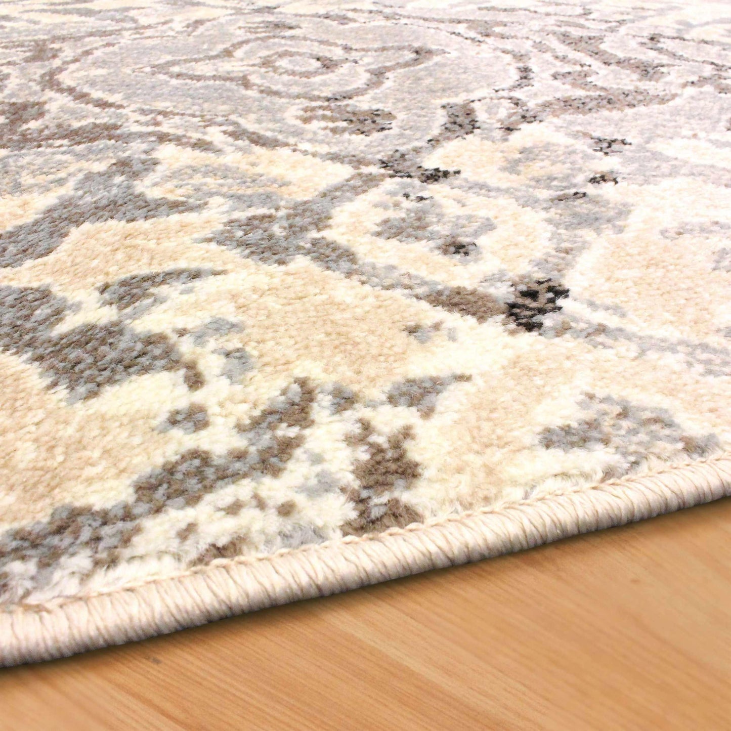 Superior Corbin Contemporary Damask Area Rug - Beige