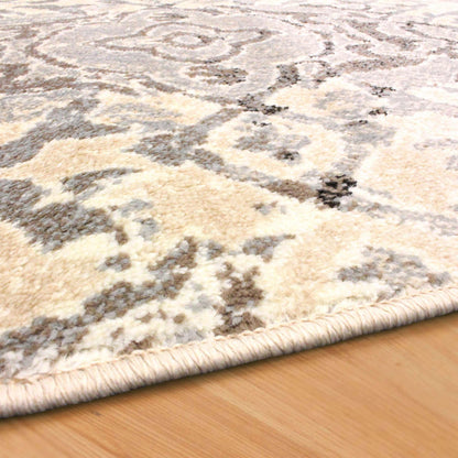 Superior Corbin Contemporary Damask Area Rug - Beige