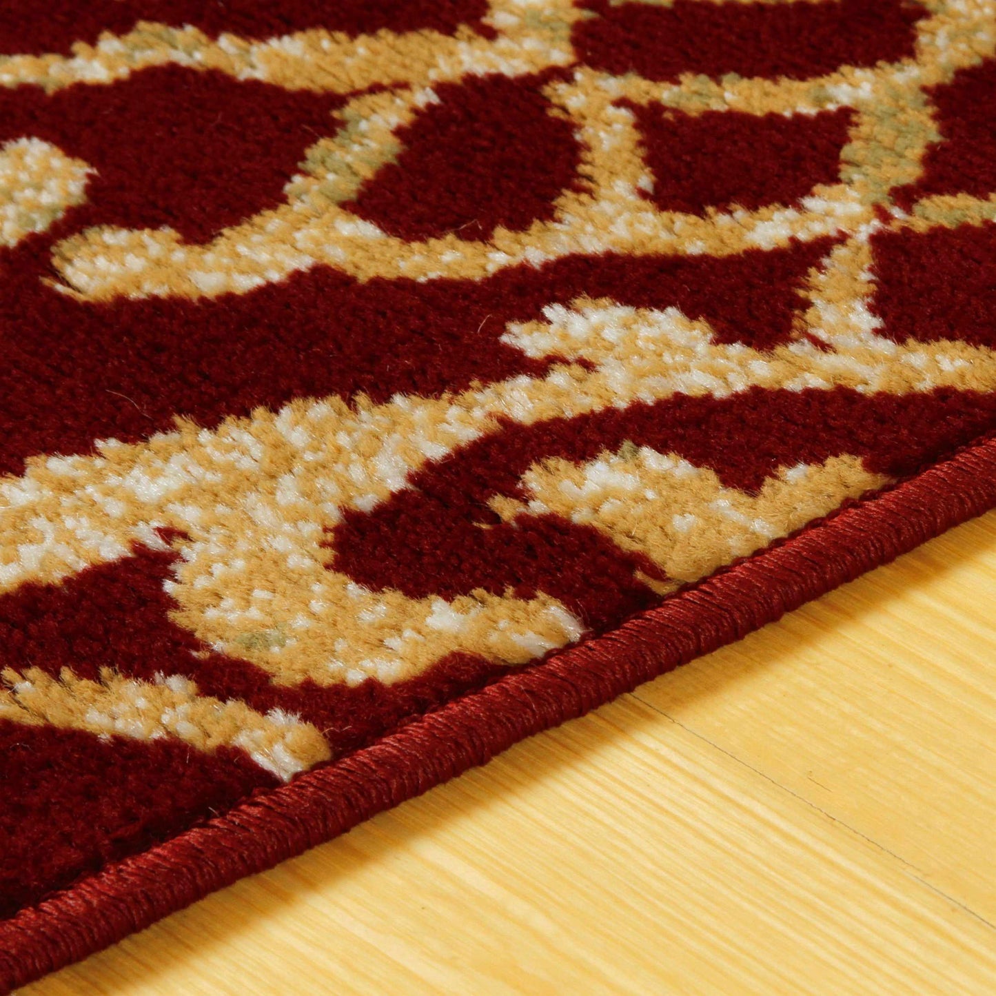 Superior Corbin Contemporary Damask Area Rug - Red