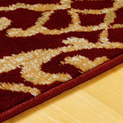 Superior Corbin Contemporary Damask Area Rug - Red