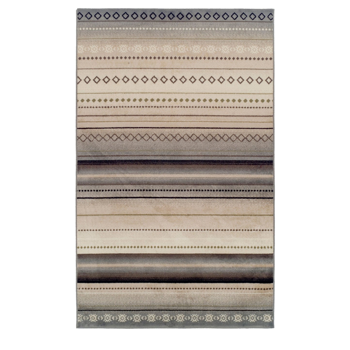  Delgado Bohemian-Striped Mozambique-Inspired Area Rug