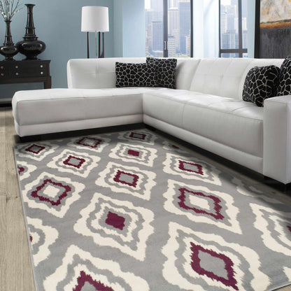 Superior Oversized Diamond Lattice Contemporary Area Rug