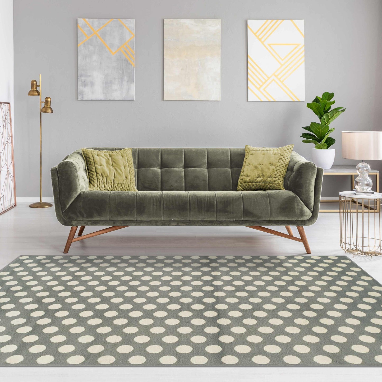 Superior Dot-Chic Polka Dots Contemporary Area Rug 