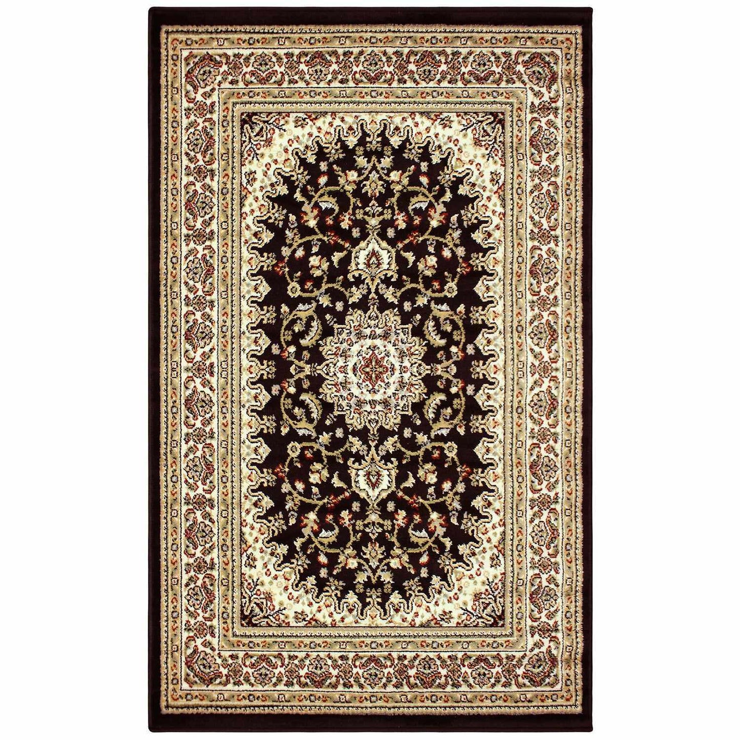  Superior Edinberg Oriental Floral Medallion Area Rug - Black/Red
