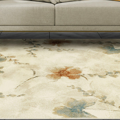  Superior Fiore Modern Oriental Floral Area Rug - Stone