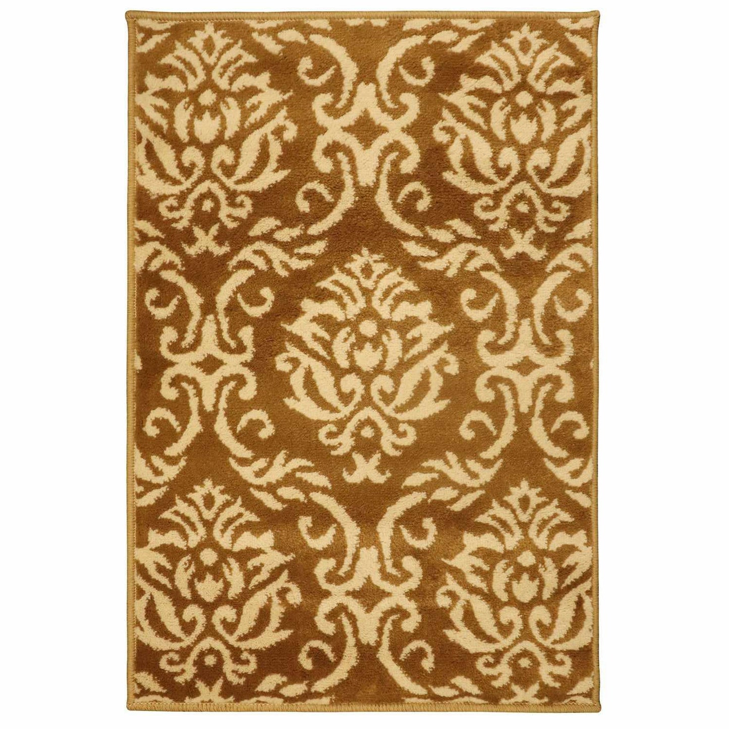 Superior Fleur Distressed Damask Area Rug - Red