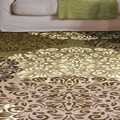  Superior Hedena Traditional Non-Slip Geometric Floral Indoor Washable Area Rug - Brown