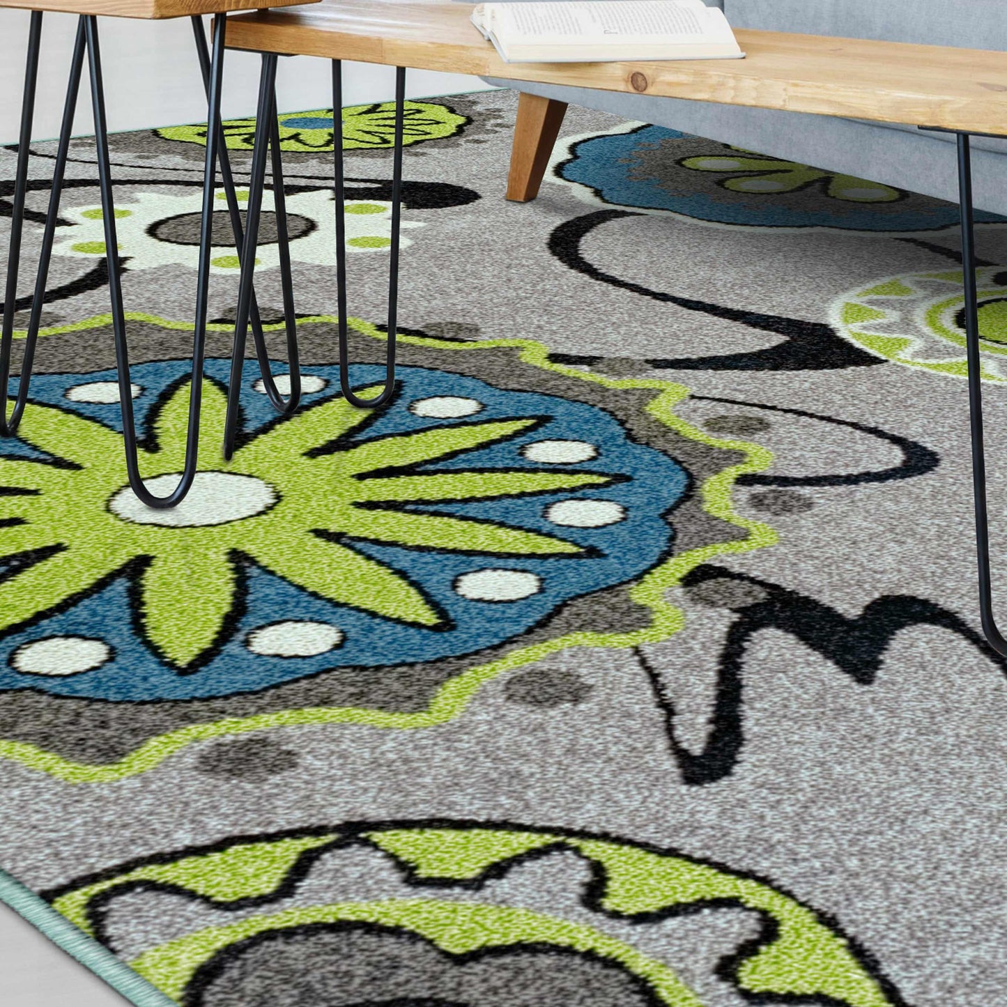  Lana Retro Floral Area Rug