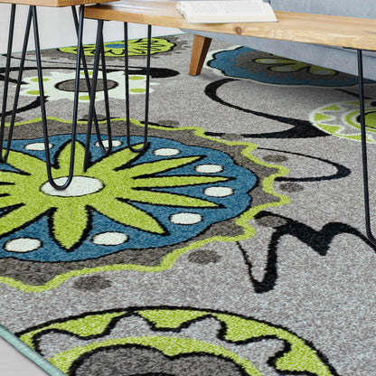  Lana Retro Floral Area Rug