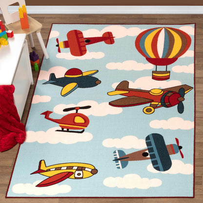 Superior Lil Flyer Non-Slip Kids' Indoor Washable Area Rug 