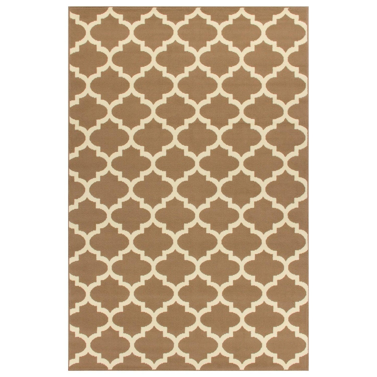  Superior Modern Quatrefoil Geometric Lattice Indoor Area Rug -  Caramel