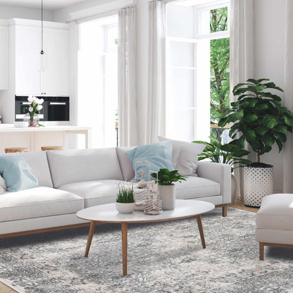 Superior Myel Distressed French Inspired Area Rug - Mulberry