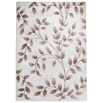  Palesa Scrolling Botanical Vines floral motif Indoor Area Rug - Hazelnut