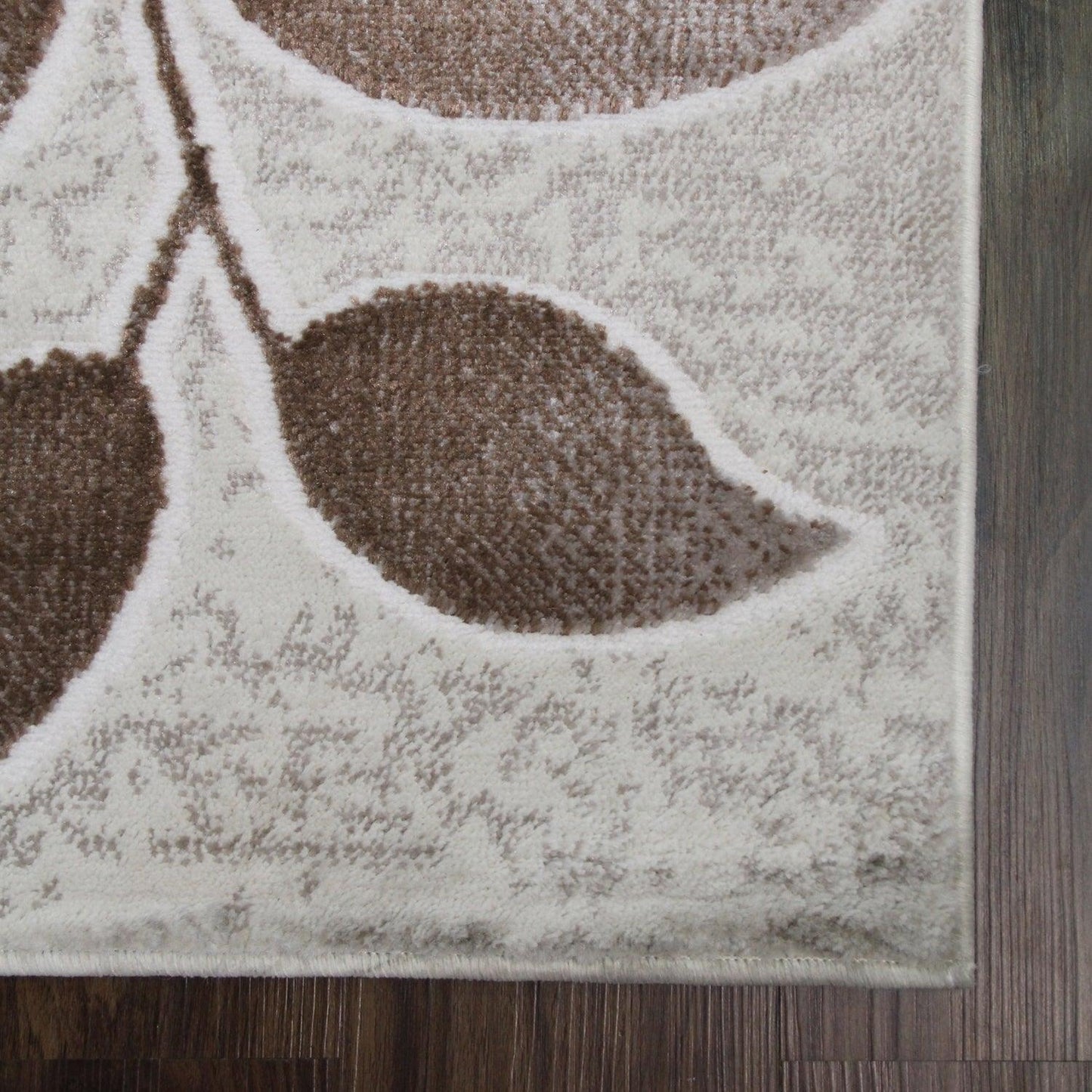  Palesa Scrolling Botanical Vines floral motif Indoor Area Rug - Hazelnut