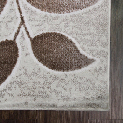  Palesa Scrolling Botanical Vines floral motif Indoor Area Rug - Hazelnut