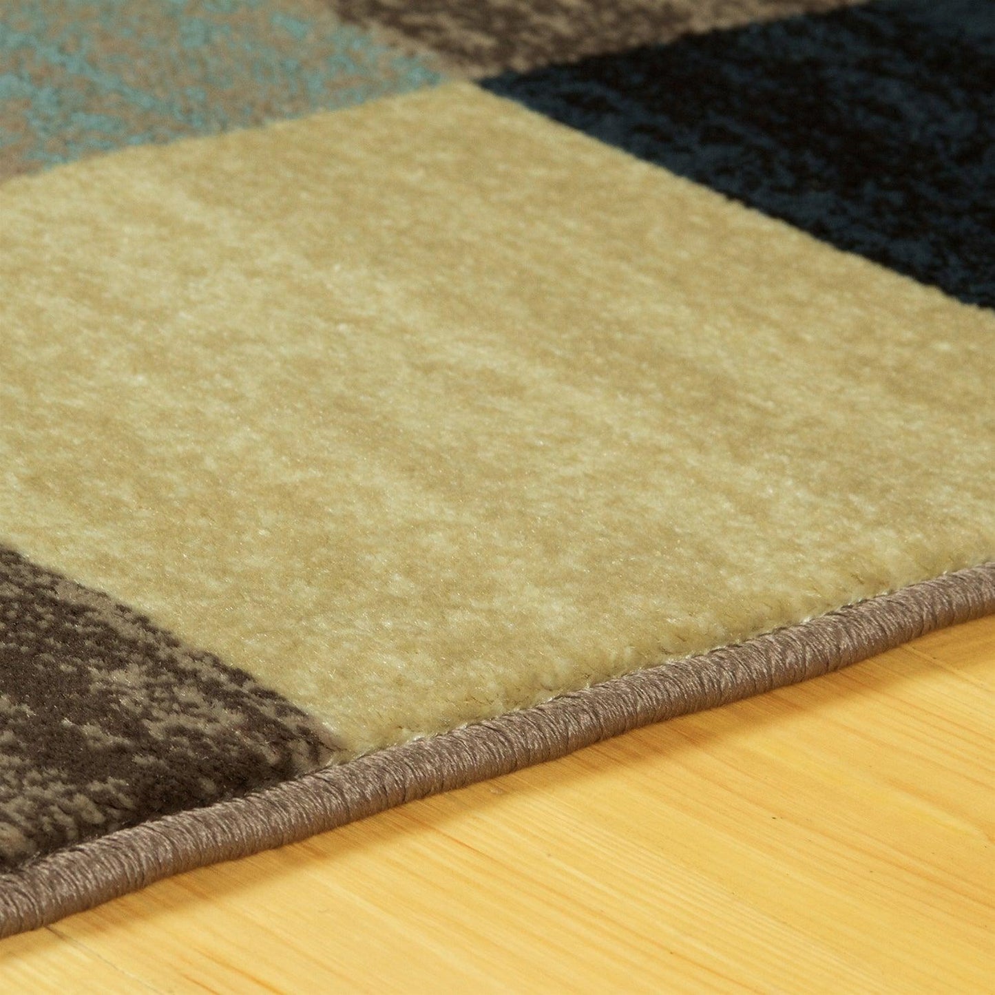  Superior Rockaway Geometric Checkered Rivulet Transitional Area Rug - Majolica Blue