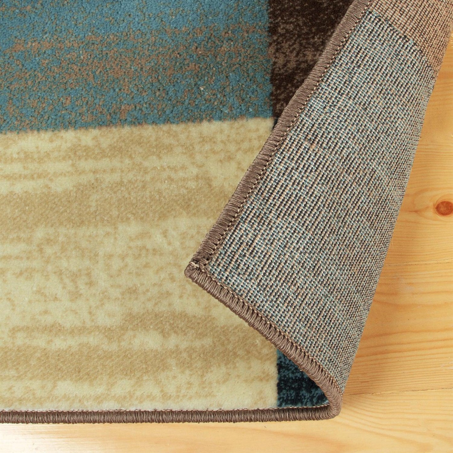  Superior Rockaway Geometric Checkered Rivulet Transitional Area Rug -  Majolica Blue