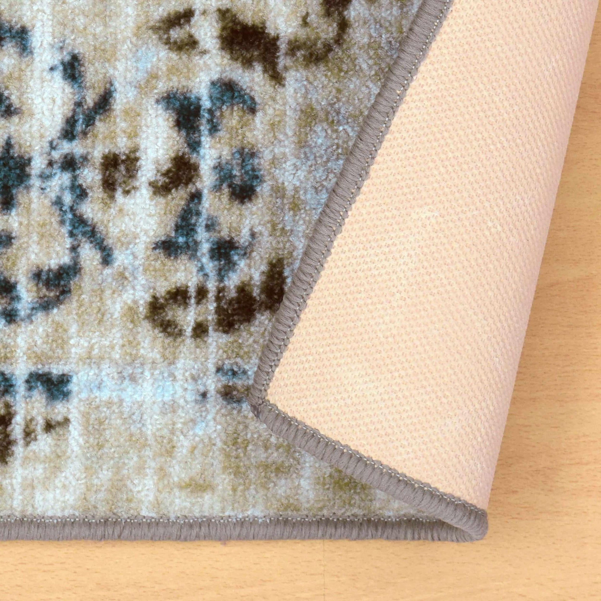 Superior Shiloh Non-Slip Distressed Medallion Indoor Washable Area Rug - Gray cream